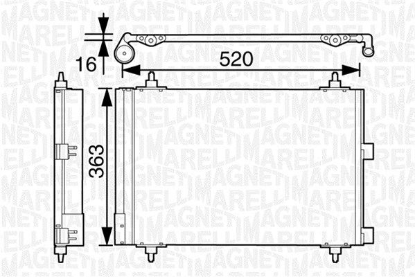 MAGNETI MARELLI Конденсатор, кондиционер 350203628000